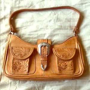 American West Hand tooled leather bag